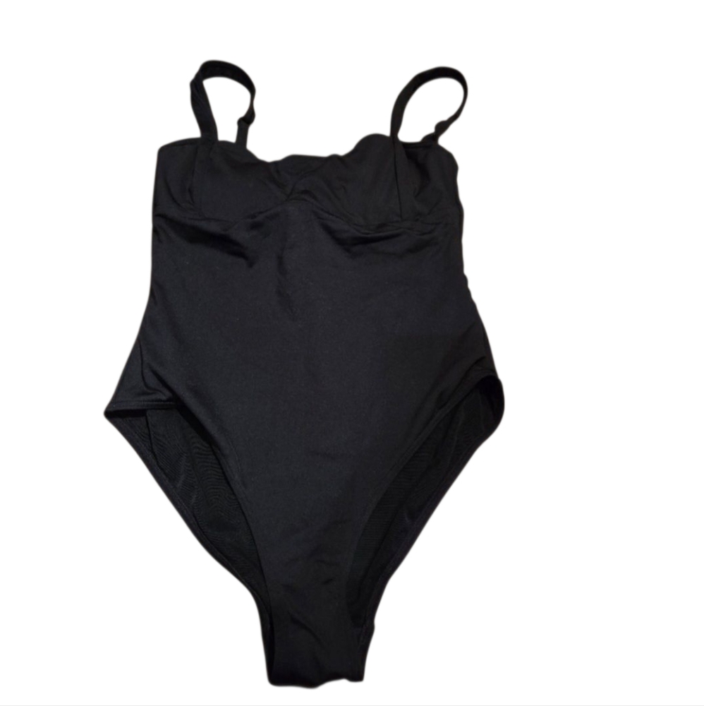 NWT Sea Level Swim 6 Black One Piece Bathing Suit Essentials Square Neck High